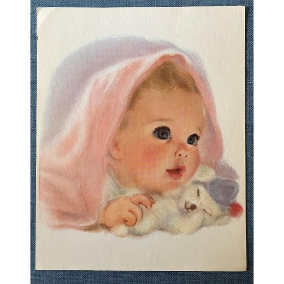 Vintage Set of 5 American Baby Girl Art Prints Northern Paper Mills 1960 - Picture 9 of 16